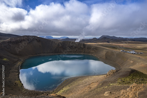 Fototapeta Naklejka Na Ścianę i Meble -  Volcano lake with sky reflection