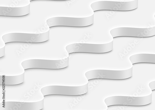 High-detailed abstract white waves, vector illustration