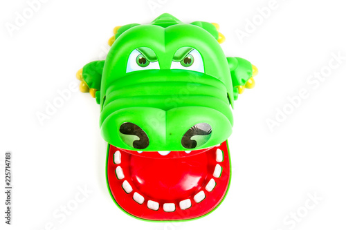 Crocodile toy on white background / Crocodile toy isolated on white background / crocodile bathing toy on a white background / Crocodile on White Background