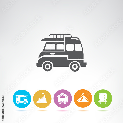 mobile home and camping icons