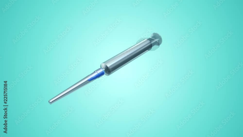 Animation of flying plastic syringe in action. Syringe during injection. Animation of seamless loop. Animation of flying plastic syringe in action. Syringe during injection. Animation of seamless loop.