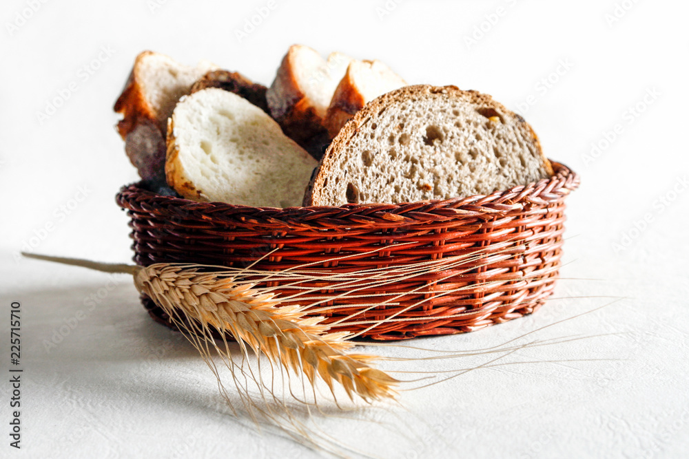 slices of bread in the basket slices of bread in the basket