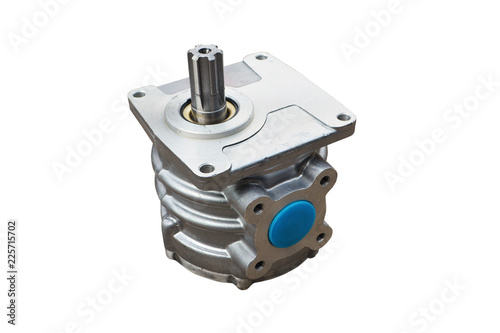 hydraulic tractor gear pump on isolated white background