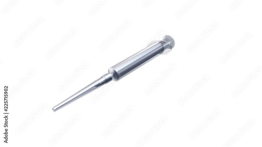 Animation of flying plastic syringe in action. Syringe during injection. Animation of seamless loop. Animation of flying plastic syringe in action. Syringe during injection. Animation of seamless loop.