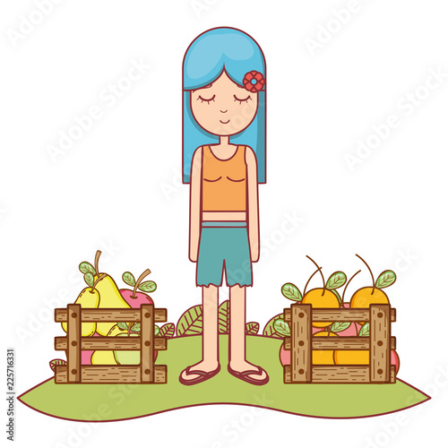 Hippie girl cartoon