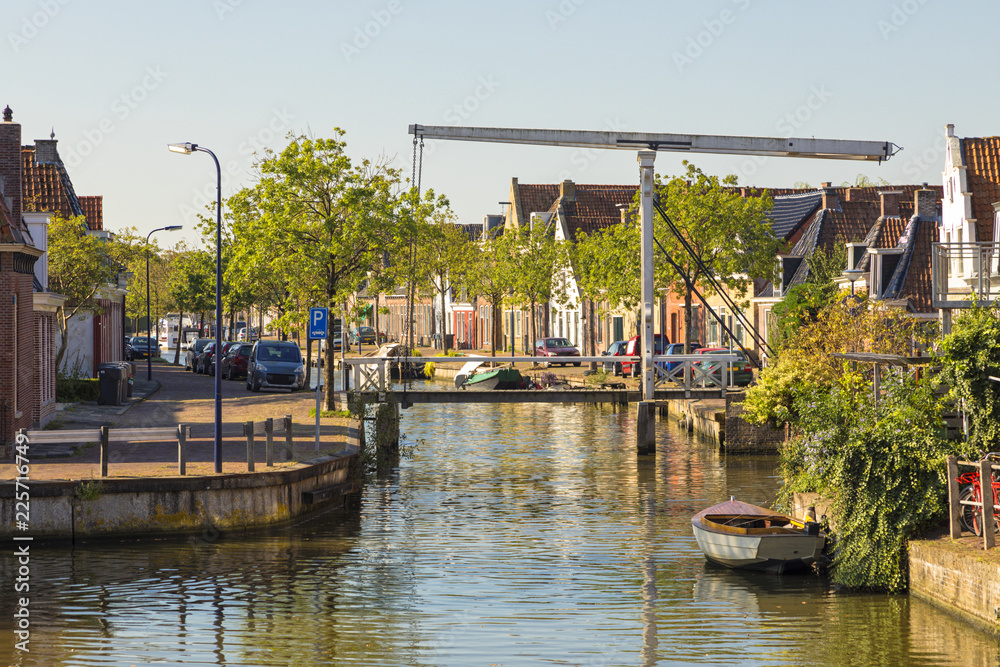 Old wooden drawbridge at Franeker, The Netherlands