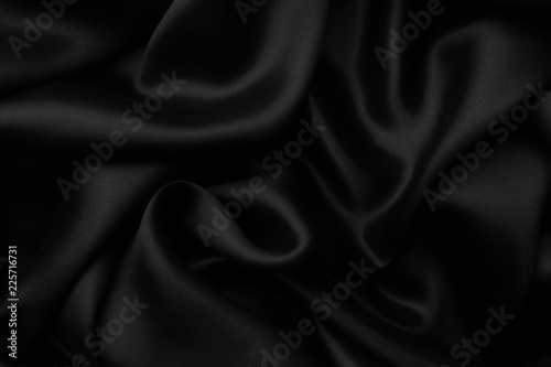Black satin silk, elegant fabric for backgrounds