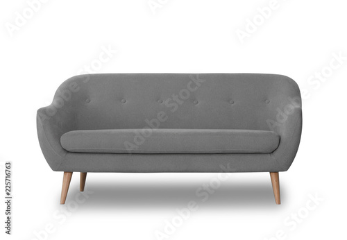 Comfortable sofa on white background. Furniture for modern room interior