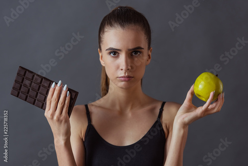 Girl and healthy eating