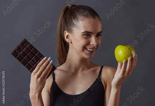 Girl and healthy eating