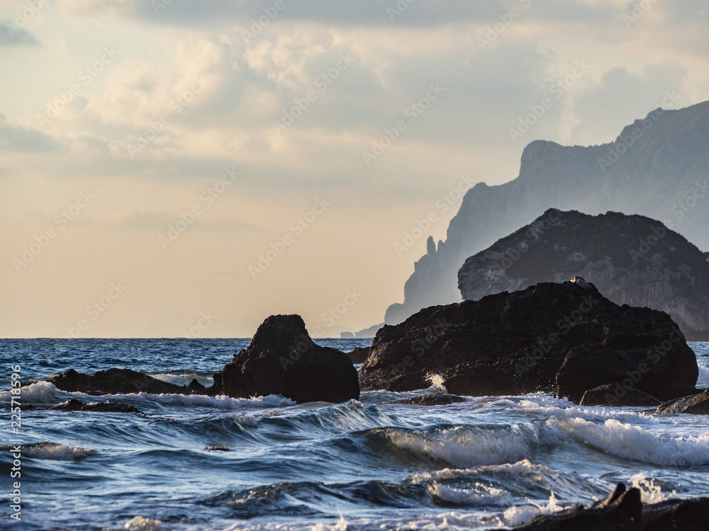 Corfu Island susnet on Ionian sea