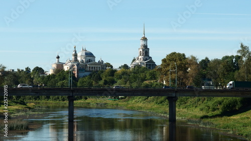 Torzhok. Tvertsa. Bridge. Church.