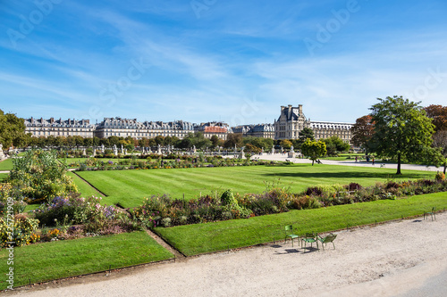 Blick auf den Jardin des Tuileries in Paris, Frankreich