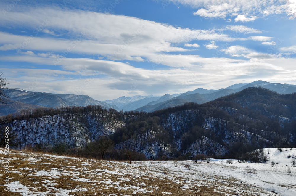 Caucasus mountains at winter