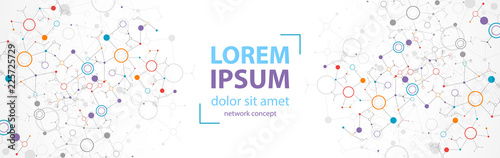 Abstract polygonal vector background with connecting dots and lines. Explode geometric shapes.