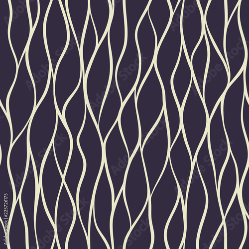 Abstract wavy seamless pattern in dark blue and white colors