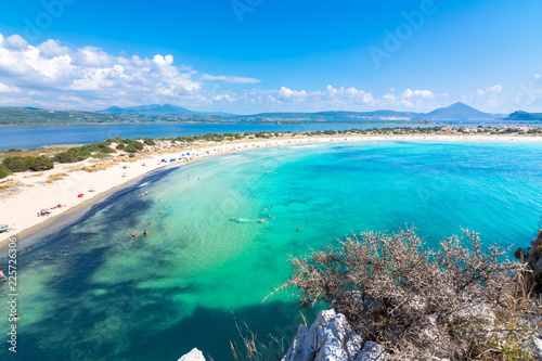 Fototapeta Naklejka Na Ścianę i Meble -  Amazing tropical sandy beach of Voidokilia, Peloponnese, Greece.
