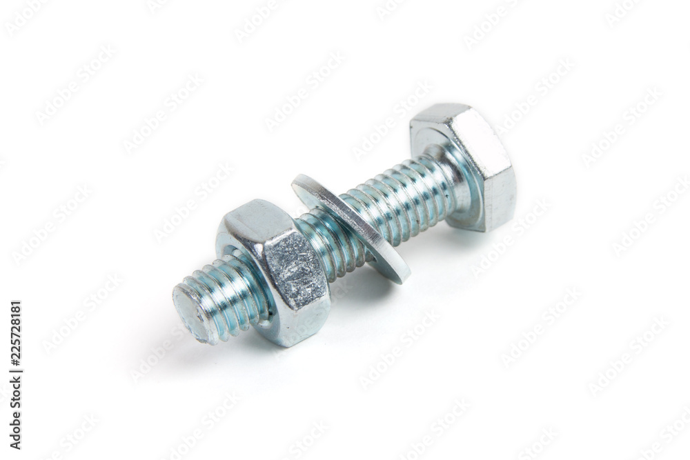 bolt and nut isolated on white background bolt and nut isolated on white background