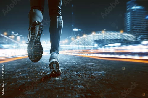 Obraz Jogging w mieście nocą