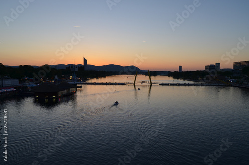 Wien Donauinsel Sonnenuntergang