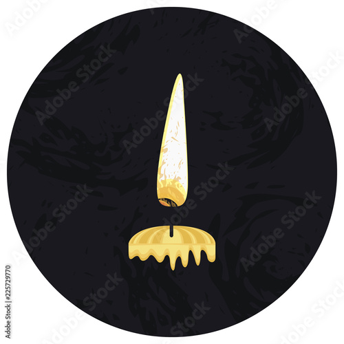 image of a candle flame. sorrow. mourning. vector.