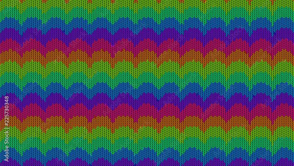 Background with a knitted texture, imitation of wool. Multicolored diverse lines.