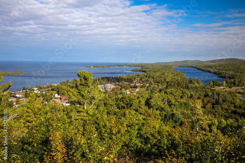 Copper Harbor Michigan. View from Brockway Mountain Scenic Drive of the Copper Harbor in the Upper Peninsula. Located on the shore of Lake Superior, it is the northern most city in Michigan