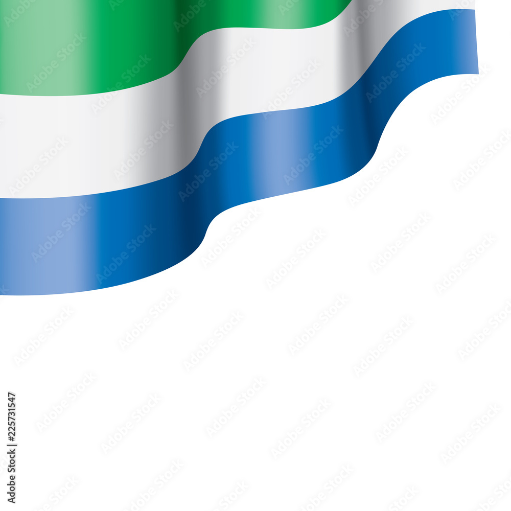 Fototapeta premium Sierra Leone flag, vector illustration on a white background.