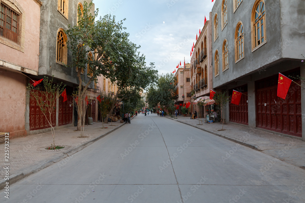 Street during Chinese National Holiday in Kashgar, Xinjiang (China) III