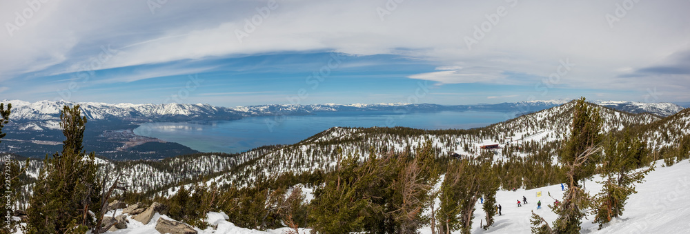 Lake Tahoe from Heavenly Resort - skiing - Activity all over - panoramic Lake Tahoe from Heavenly Resort - skiing - Activity all over - panoramic