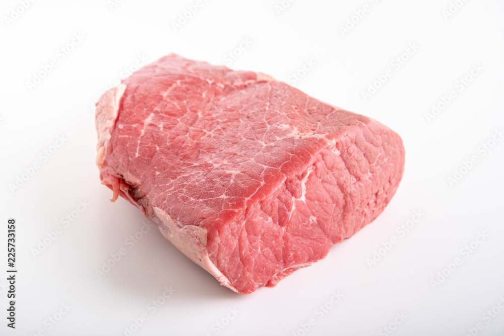 isolated raw beef, bottom round roast isolated raw beef, bottom round roast
