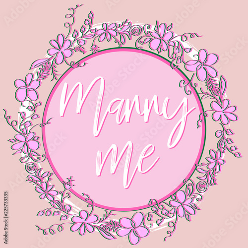 Valentine pink background with star lights and the words Marry me