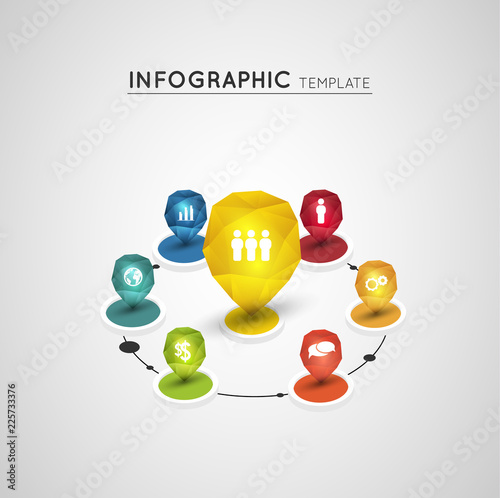 network connection concept, social media, isometric design