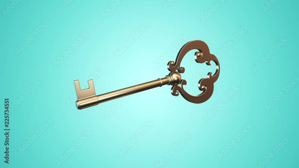 Animation of flying gold key from a new home or abstract lock of safe. Animation of seamless loop. Animation of flying gold key from a new home or abstract lock of safe. Animation of seamless loop.