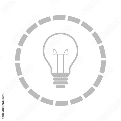 Glühbine Kreis Rund Strahlen - Icon, Symbol, Piktogramm, grafisches Element - outline - Vektor - grau