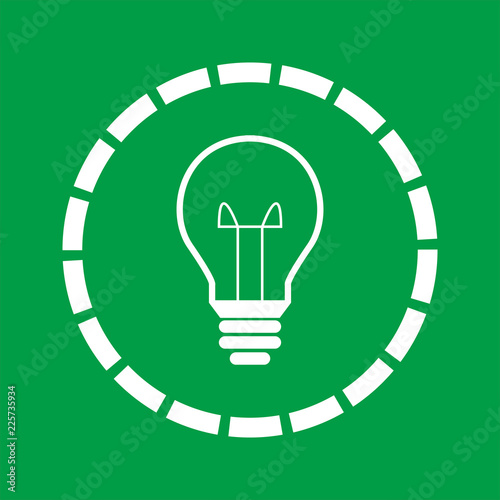 Glühbine Kreis Rund Strahlen - Icon, Symbol, Piktogramm, grafisches Element - outline - Vektor - grün 