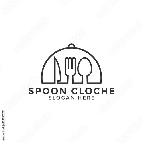 Cloche logo icon design template vector line art