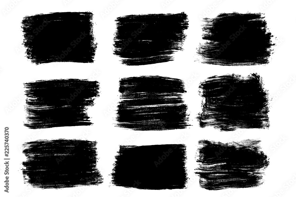 Vector set of hand drawn brush strokes, stains for backdrops. Grayscale design elements set. Artistic rectangular hand drawn backgrounds. Brush stroke collection. Vector set of hand drawn brush strokes, stains for backdrops. Grayscale design elements set. Artistic rectangular hand drawn backgrounds. Brush stroke collection.