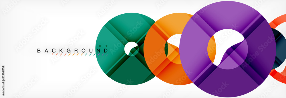 Colorful rings on grey background, modern geometric pattern design. Vector business or technology presentation design template, brochure or flyer pattern, or geometric web banner Colorful rings on grey background, modern geometric pattern design. Vector business or technology presentation design template, brochure or flyer pattern, or geometric web banner
