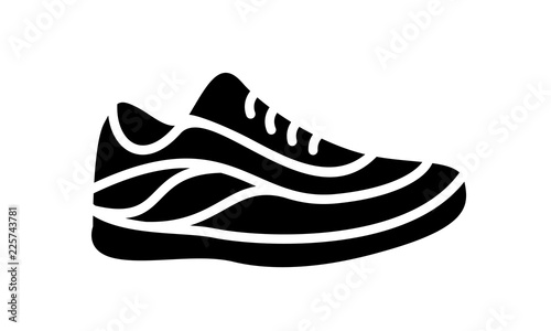 Running shoes icon fitness. Simple style sneaker.