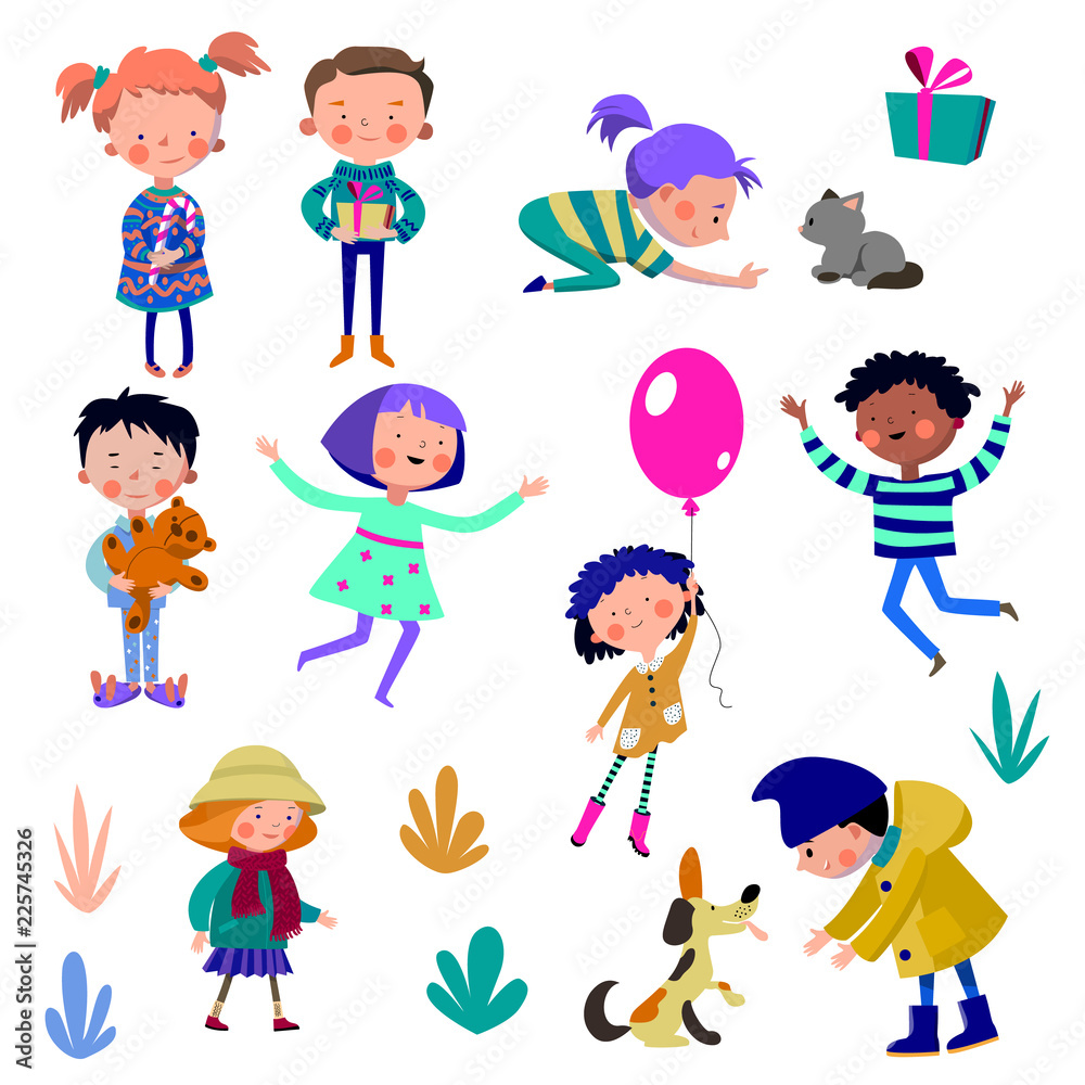 Children of different nationality cartoon stile . Children of different nationality cartoon stile .