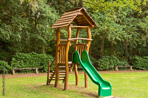 green children's skated made of natural wood