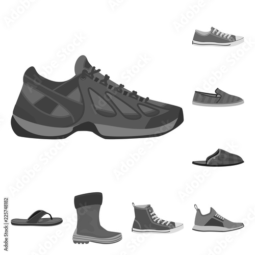 Isolated object of man and foot sign. Collection of man and wear stock symbol for web.