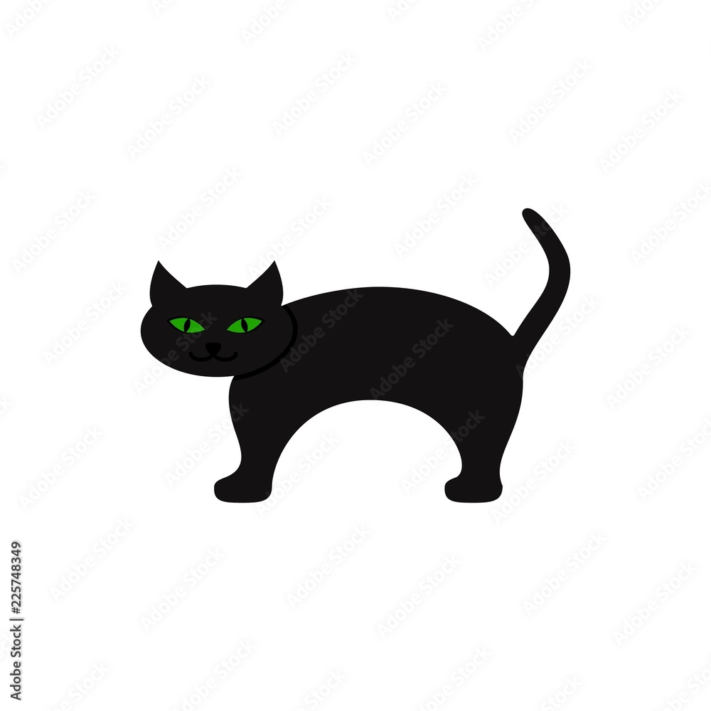 Cat of icon Halloween in the color Cat of icon Halloween in the color