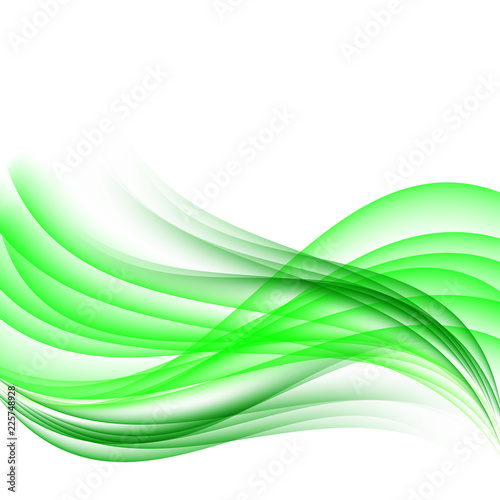 wavy abstract background green waves on white background