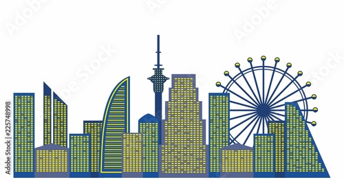 Vector town and city
