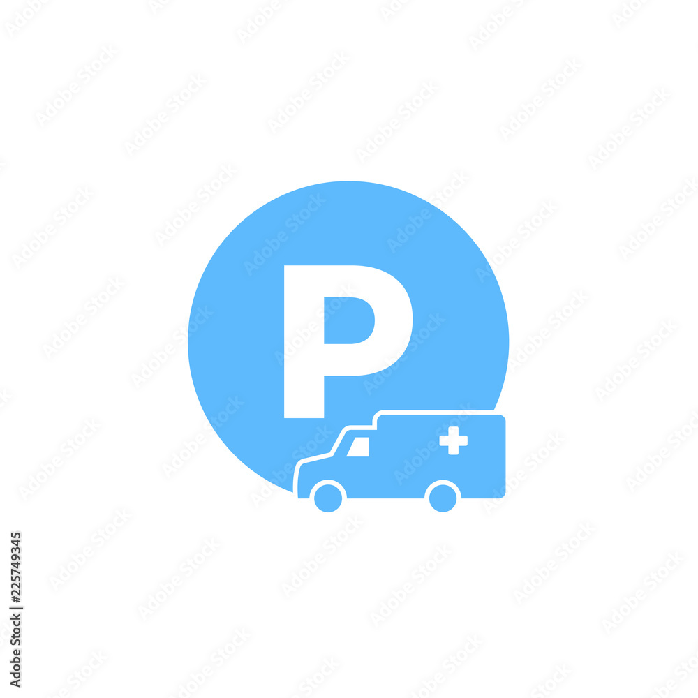 Ambulance Parking Vector Icon, Parking sign Ambulance Parking Vector Icon, Parking sign