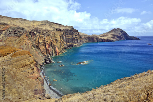 Beatiful coastal cliffs at Ponta de Sao Lourenco peninsula, Madeira island, Portugal