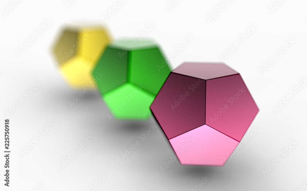 3d illustration of dodecahedron isolated on white background 3d illustration of dodecahedron isolated on white background