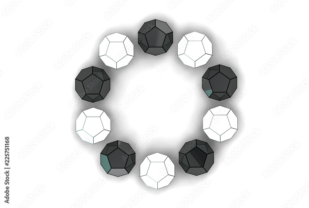 3d illustration of dodecahedron isolated on white background 3d illustration of dodecahedron isolated on white background